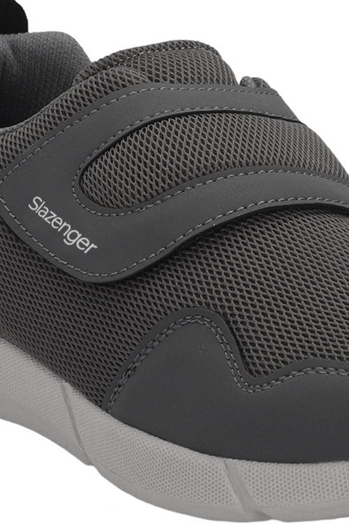 Slazenger ACA I Büyük Beden Erkek Cırt Cırtlı Koyu Gri Günlük Spor Ayakkabısı