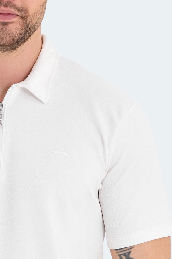 Slazenger BARRIER Erkek Polo Yaka Ekru Tişört