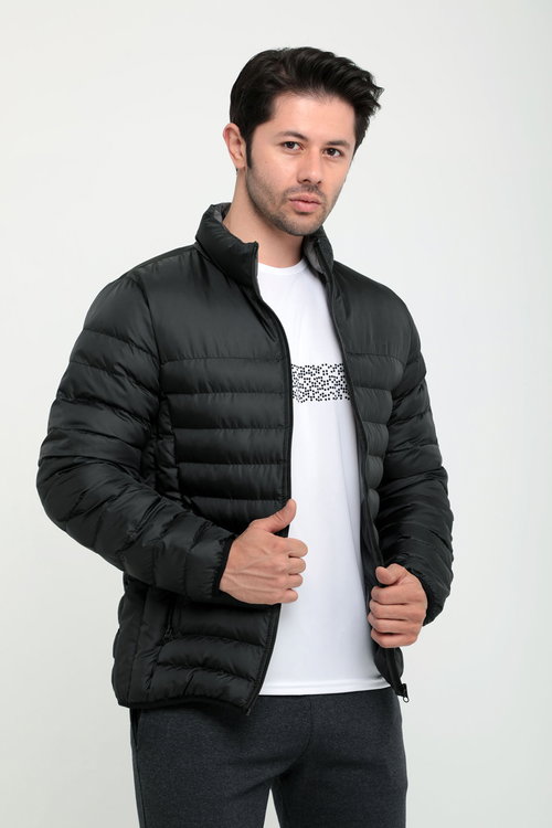 Slazenger BOSS I Erkek Şişme Siyah Mont & Kaban