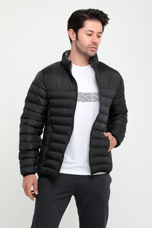 Slazenger BOSS I Erkek Şişme Siyah Mont & Kaban