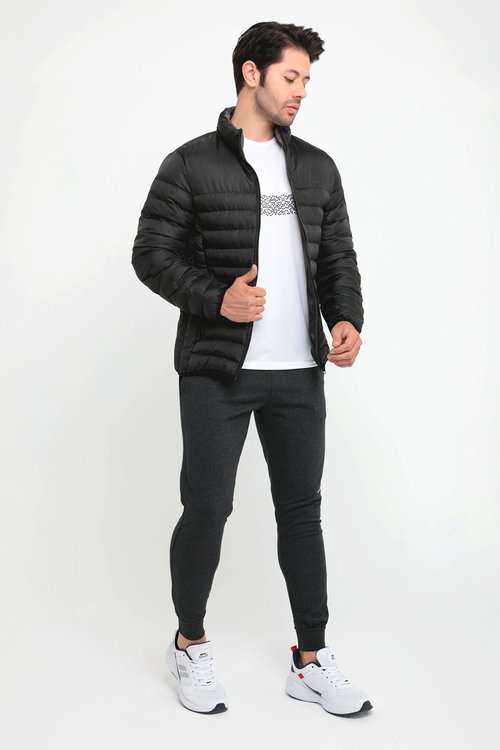 Slazenger BOSS I Erkek Şişme Siyah Mont & Kaban