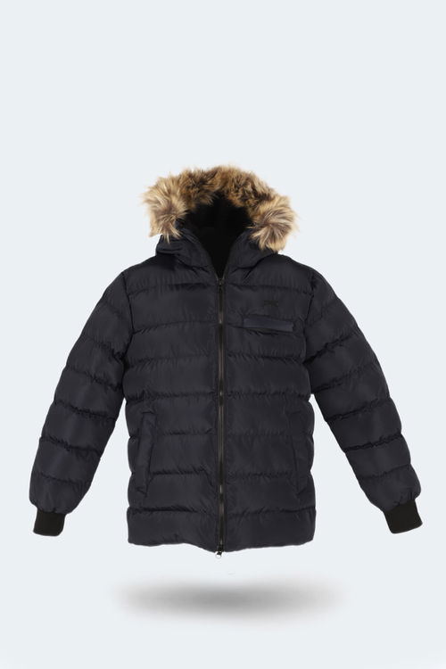 Slazenger CALISTO NEW Çocuk Kapüşonlu Şişme Lacivert Mont & Kaban