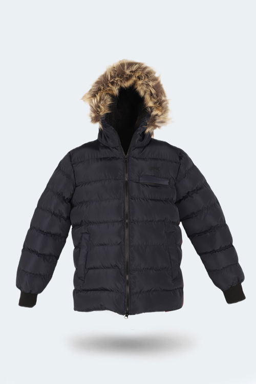 Slazenger CALISTO NEW Çocuk Kapüşonlu Şişme Lacivert Mont & Kaban
