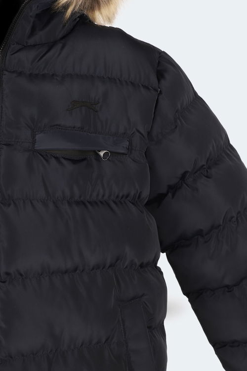Slazenger CALISTO NEW Çocuk Kapüşonlu Şişme Lacivert Mont & Kaban