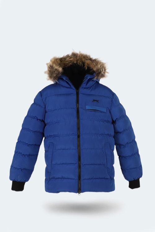 Slazenger CALISTO NEW Çocuk Kapüşonlu Şişme Saks Mavi Mont & Kaban