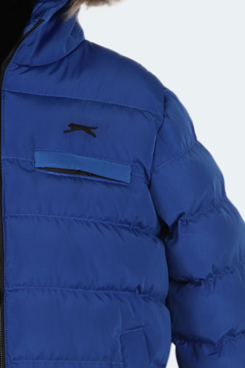 Slazenger CALISTO NEW Çocuk Kapüşonlu Şişme Saks Mavi Mont & Kaban