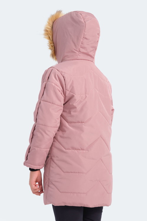 Slazenger CAMRON Kız Çocuk Kapüşonlu Şişme Pudra Mont & Kaban