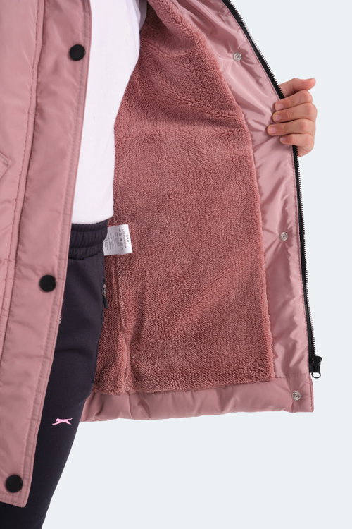 Slazenger CAMRON Kız Çocuk Kapüşonlu Şişme Pudra Mont & Kaban