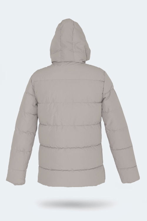 Slazenger GAFAR Büyük Beden Erkek Kapüşonlu Şişme Bej Mont & Kaban