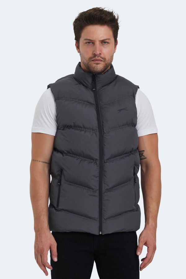 Slazenger HANDLE IN Erkek Şişme Yelek Koyu Gri Yelek