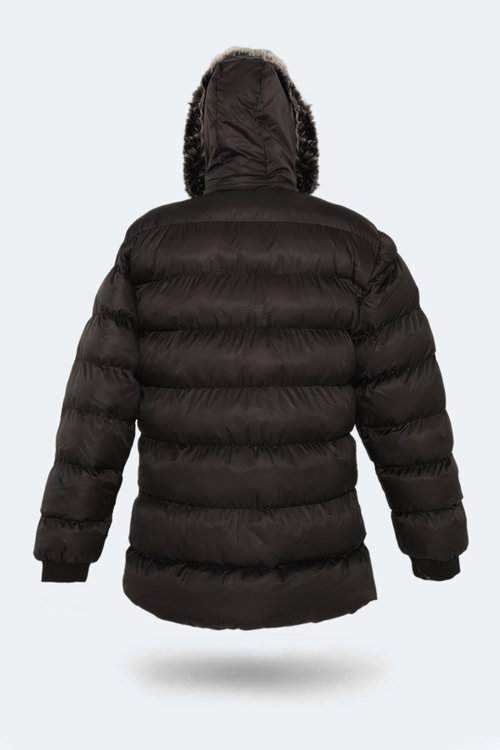 Slazenger HARSHALL Büyük Beden Erkek Kapüşonlu Şişme Siyah Mont & Kaban