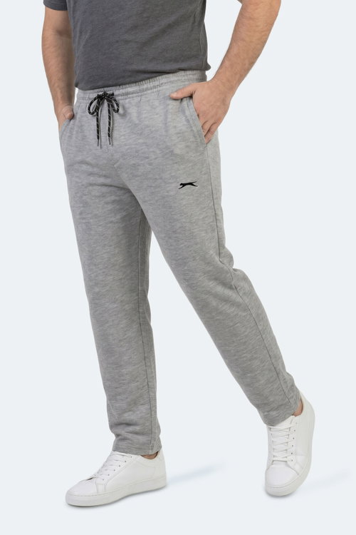 Slazenger JERRY Büyük Beden Erkek Cepli Gri Eşofman Altı