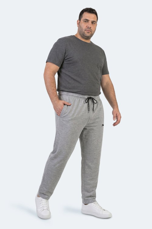Slazenger JERRY Büyük Beden Erkek Cepli Gri Eşofman Altı