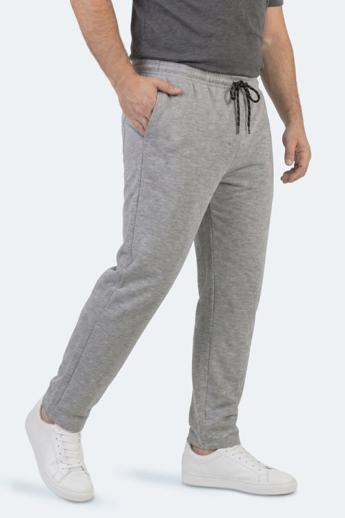 Slazenger JERRY Büyük Beden Erkek Cepli Gri Eşofman Altı