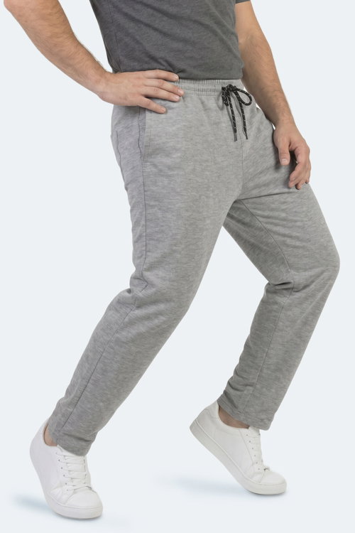 Slazenger JERRY Büyük Beden Erkek Cepli Gri Eşofman Altı