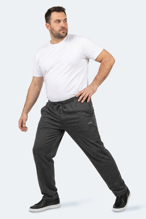 Slazenger JERRY Büyük Beden Erkek Cepli Koyu Gri Eşofman Altı