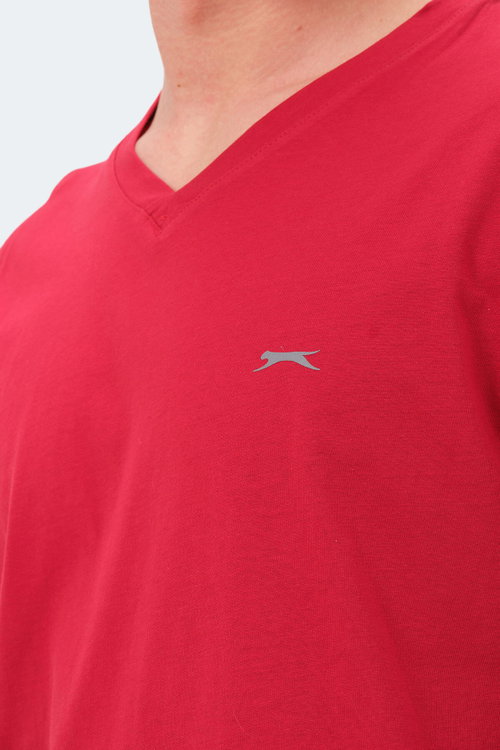 Slazenger KAIJA Erkek V Yaka Kırmızı Tişört