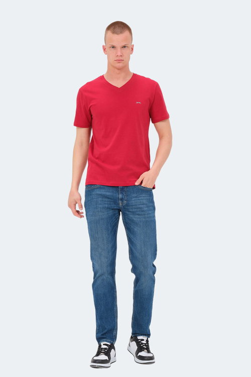 Slazenger KAIJA Erkek V Yaka Kırmızı Tişört