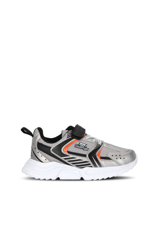 Slazenger KENDALL Unisex Çocuk Cırt Cırtlı Gri / Siyah Günlük Spor Ayakkabısı