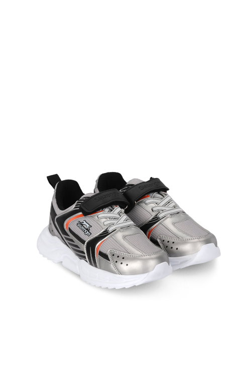 Slazenger KENDALL Unisex Çocuk Cırt Cırtlı Gri / Siyah Günlük Spor Ayakkabısı