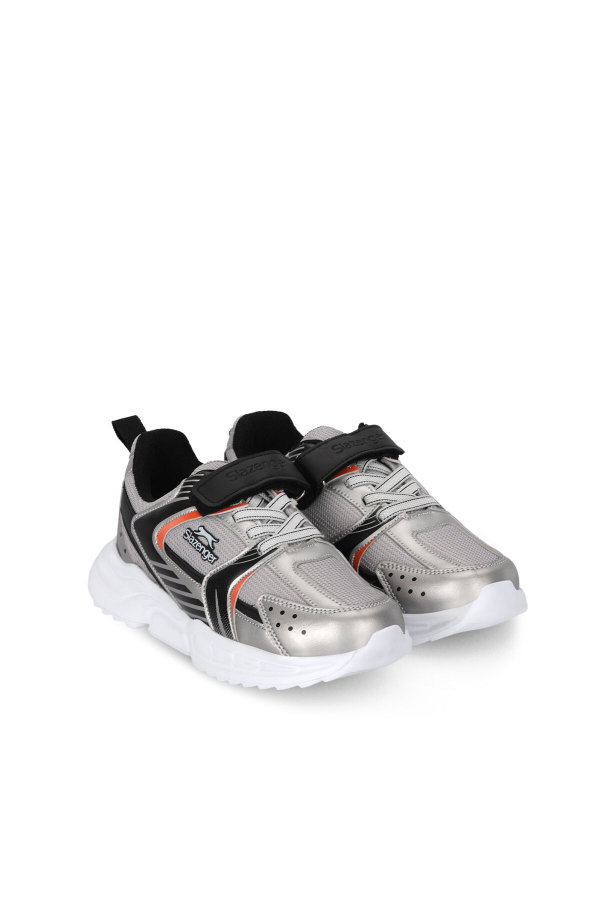 Slazenger KENDALL Unisex Çocuk Cırt Cırtlı Gri / Siyah Günlük Spor Ayakkabısı