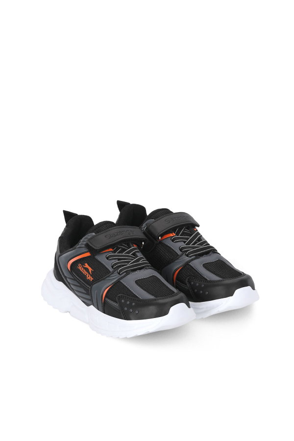 Slazenger KENDALL Unisex Çocuk Cırt Cırtlı Siyah / Koyu Gri Günlük Spor Ayakkabısı