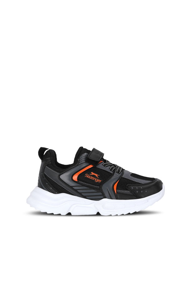Slazenger KENDALL Unisex Çocuk Cırt Cırtlı Siyah / Koyu Gri Günlük Spor Ayakkabısı