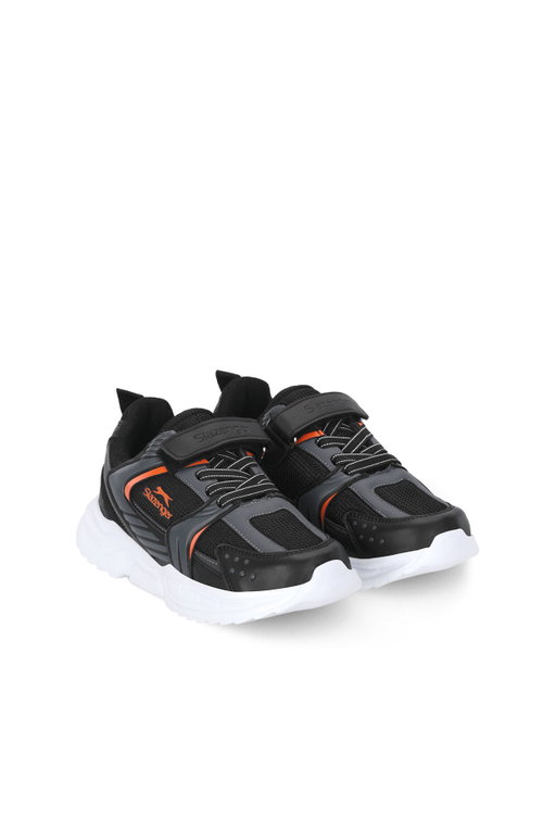 Slazenger KENDALL Unisex Çocuk Cırt Cırtlı Siyah / Koyu Gri Günlük Spor Ayakkabısı