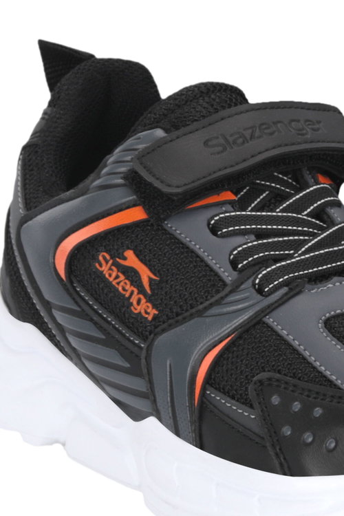 Slazenger KENDALL Unisex Çocuk Cırt Cırtlı Siyah / Koyu Gri Günlük Spor Ayakkabısı
