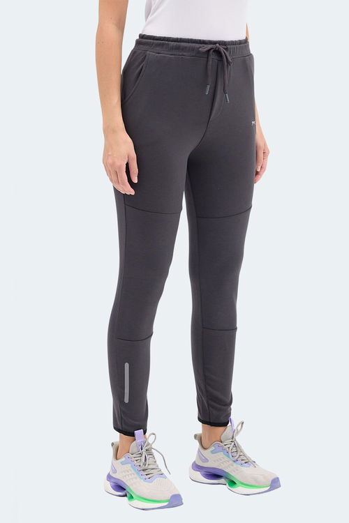 Slazenger KHALI I Kadın Cepli Dar Paça Gri Eşofman Altı