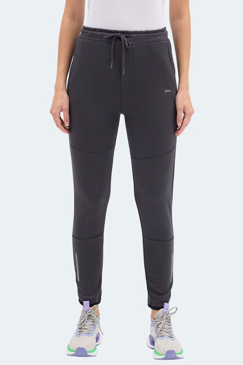 Slazenger KHALI I Kadın Cepli Dar Paça Gri Eşofman Altı