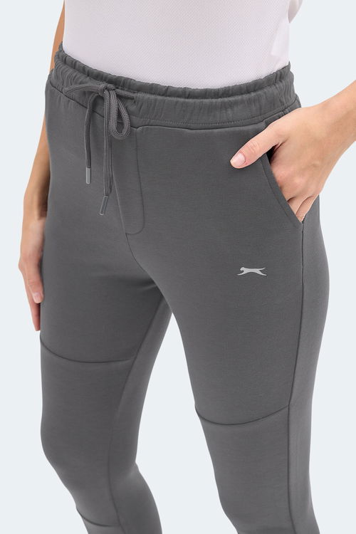 Slazenger KHALI I Kadın Cepli Dar Paça Gri Eşofman Altı