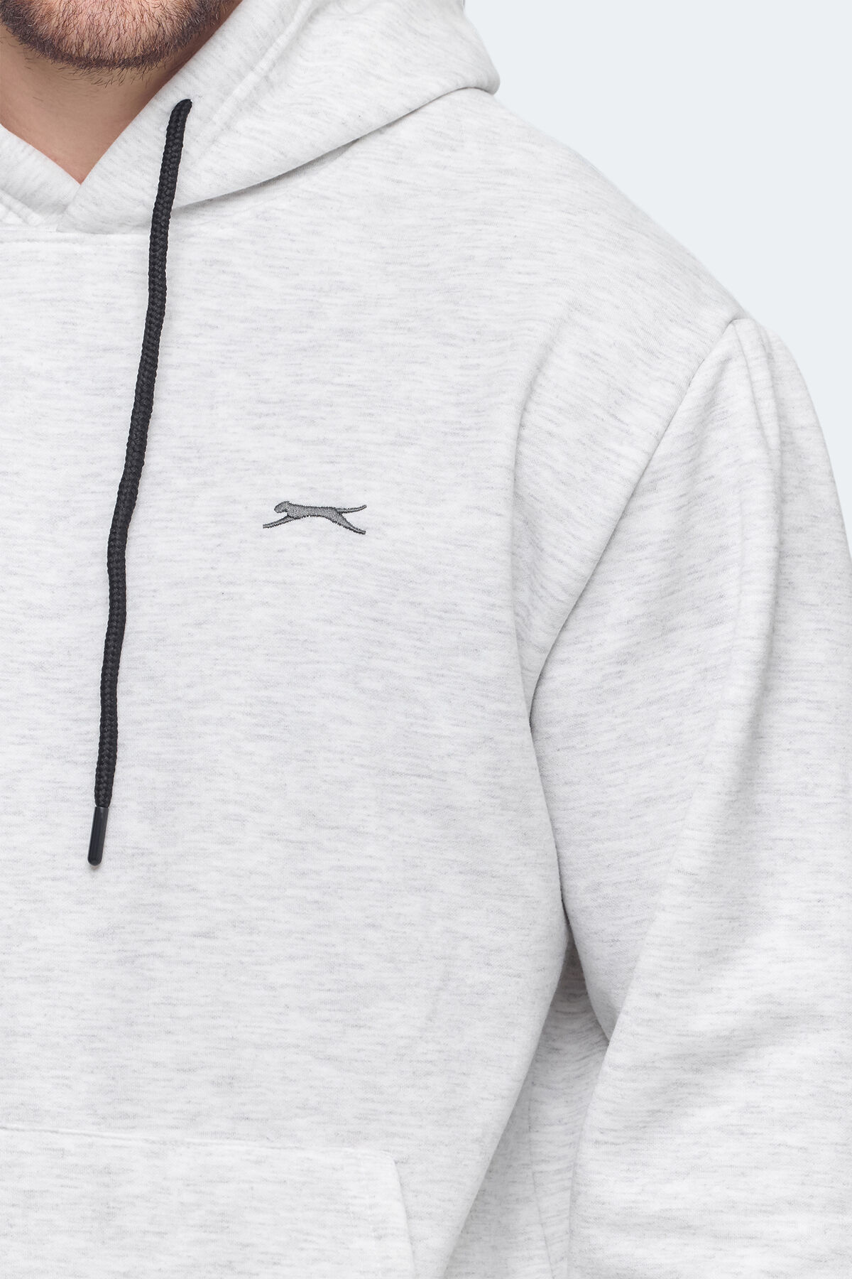 Slazenger KICKSON IN Erkek Kapüşonlu Cepli Koyu Gri Sweatshırt - Thumbnail