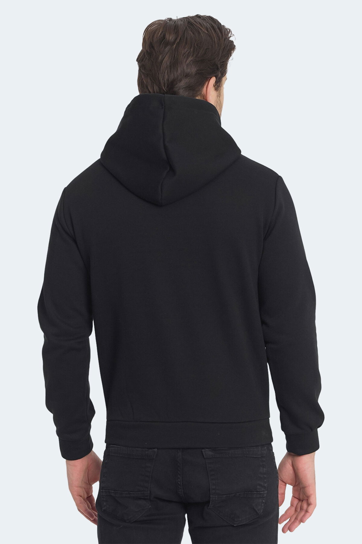 Slazenger KICKSON IN Erkek Kapüşonlu Cepli Siyah Sweatshırt - Thumbnail