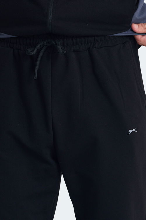 Slazenger KIMO Erkek Fermuarlı Kapüşonlu Cepli Siyah / Koyu Gri Eşofman Takımı