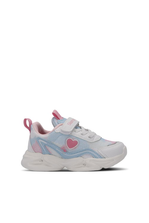 Slazenger KLARION Kız Çocuk Cırt Cırtlı Beyaz / Mavi Günlük Spor Ayakkabısı