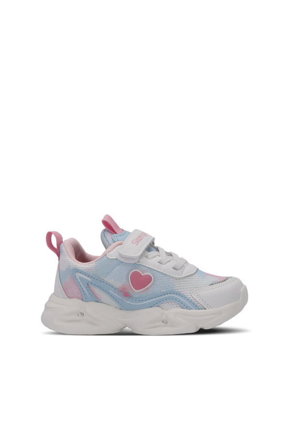 Slazenger KLARION Kız Çocuk Cırt Cırtlı Beyaz / Mavi Günlük Spor Ayakkabısı