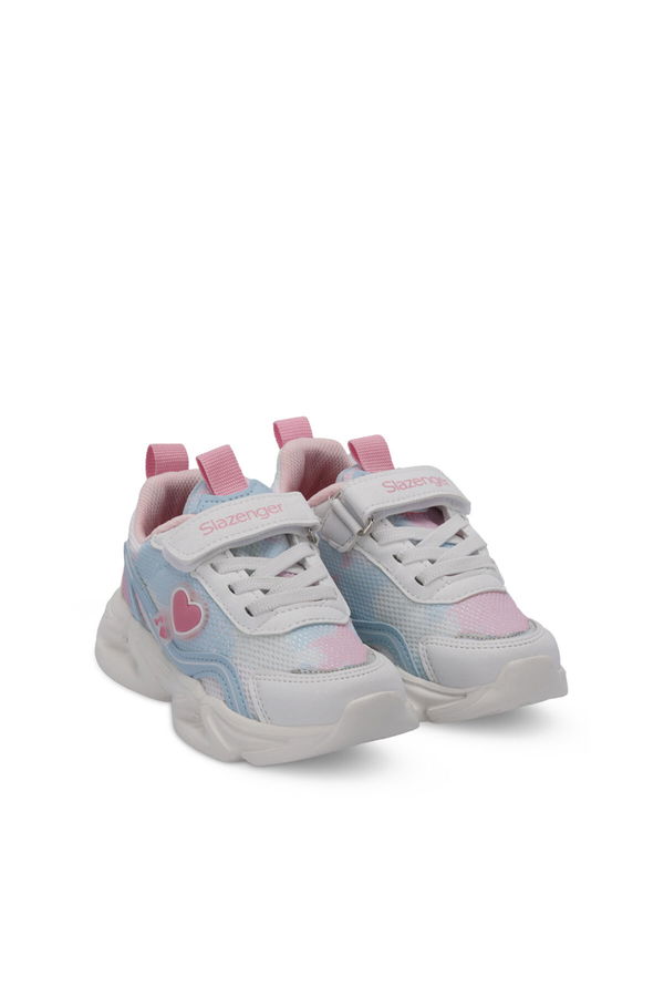 Slazenger KLARION Kız Çocuk Cırt Cırtlı Beyaz / Mavi Günlük Spor Ayakkabısı
