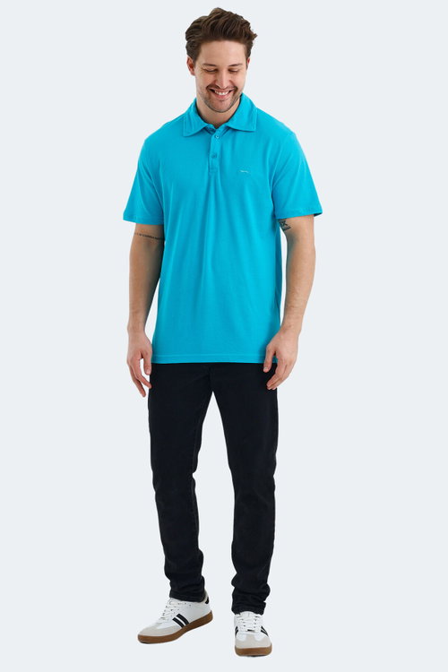 Slazenger KLASSE IN Erkek Polo Yaka Turkuaz Tişört