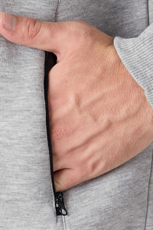 Slazenger KNIFE I Erkek Kapüşonlu Cepli Gri Sweatshirt