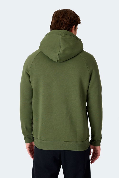 Slazenger KNIFE I Erkek Kapüşonlu Cepli Haki Sweatshirt