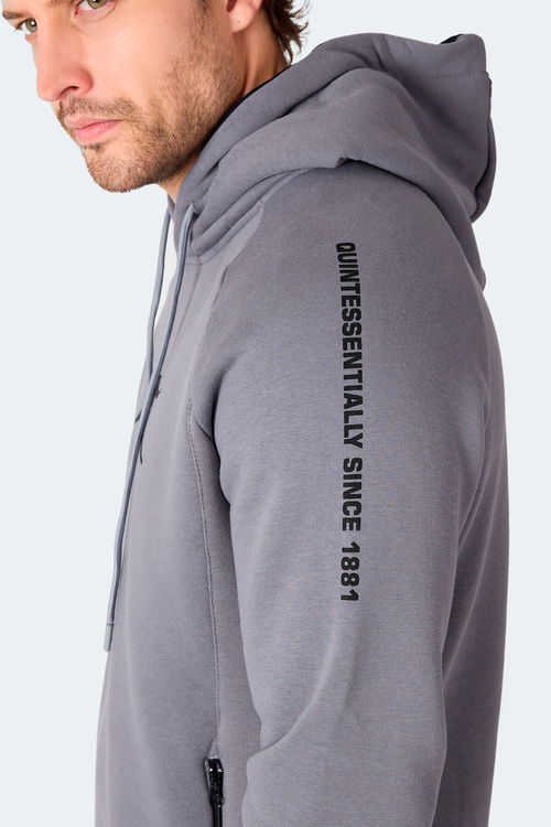 Slazenger KNIFE I Erkek Kapüşonlu Cepli Koyu Gri Sweatshirt