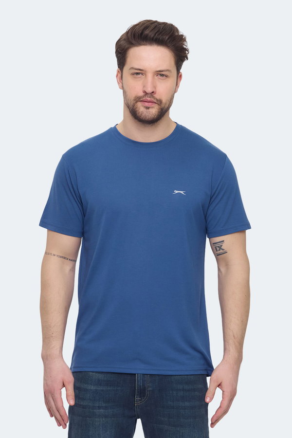 Slazenger KRATER 3 lü Set Erkek Koyu Gri - Açık Yeşil - Indigo Tişört