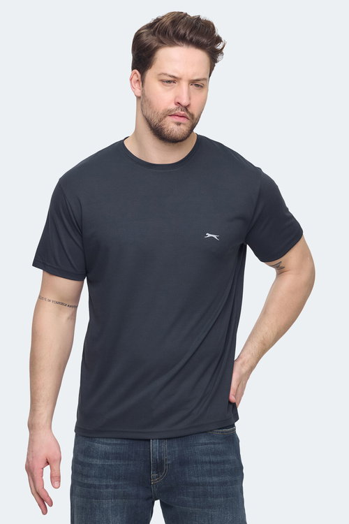 Slazenger KRATER 3 lü Set Erkek Koyu Gri - Açık Yeşil - Indigo Tişört