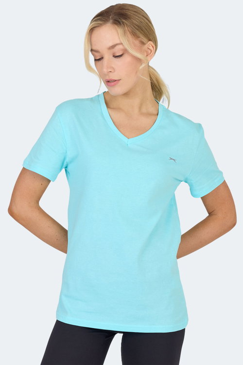 Slazenger KRISTEN I Kadın V Yaka Açık Yeşil Tişört