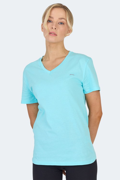 Slazenger KRISTEN I Kadın V Yaka Açık Yeşil Tişört