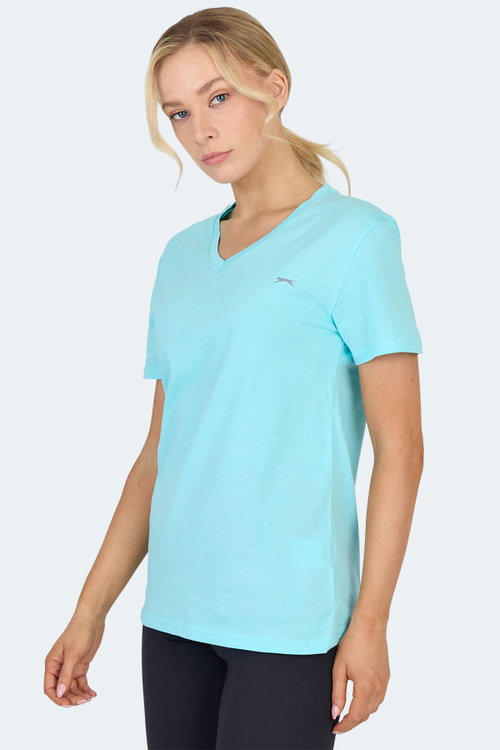 Slazenger KRISTEN I Kadın V Yaka Açık Yeşil Tişört