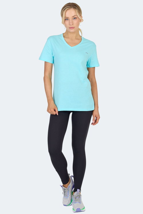 Slazenger KRISTEN I Kadın V Yaka Açık Yeşil Tişört