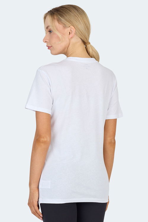 Slazenger KRISTEN I Kadın V Yaka Beyaz Tişört