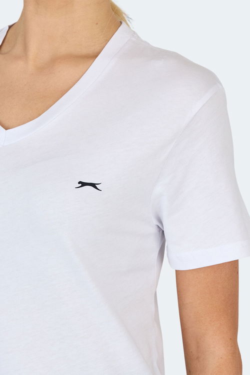 Slazenger KRISTEN I Kadın V Yaka Beyaz Tişört